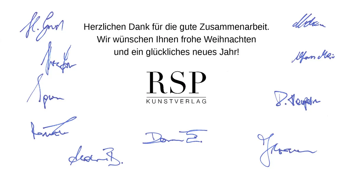 Beispiel: Eingescannte Unterschriften auf einer Weihnachtskarte