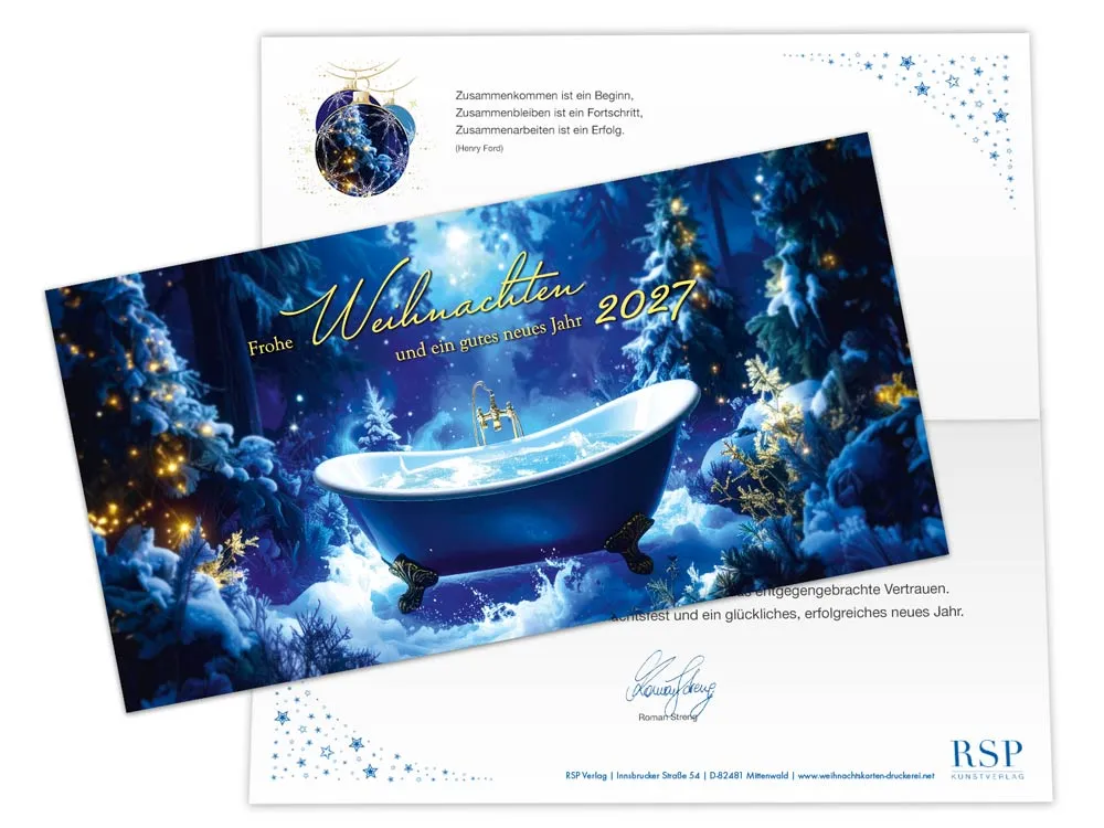 Weihnachtskarten für Heizung und Sanitär