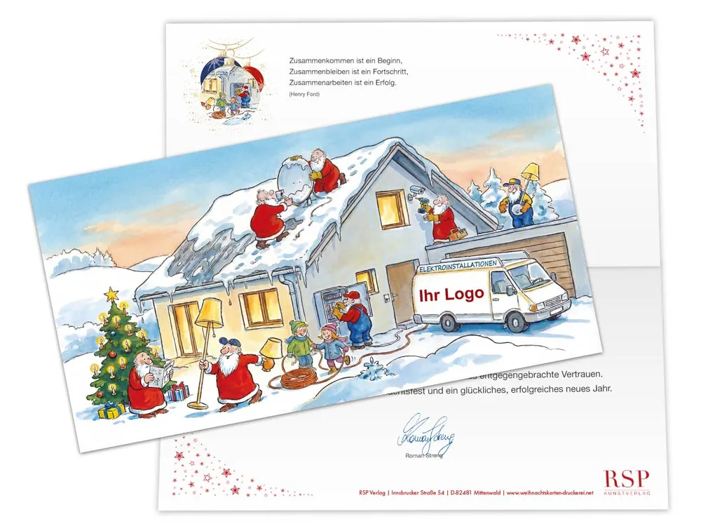 Weihnachtskarten für weitere Branchen
