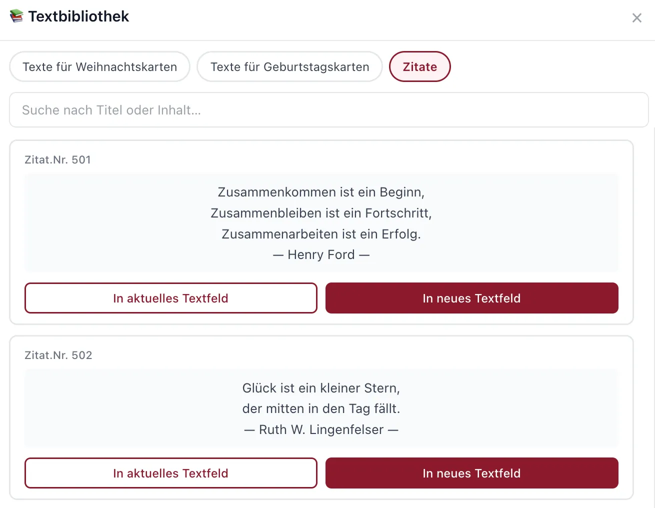 Zitatvorlagen für Weihnachtskarten