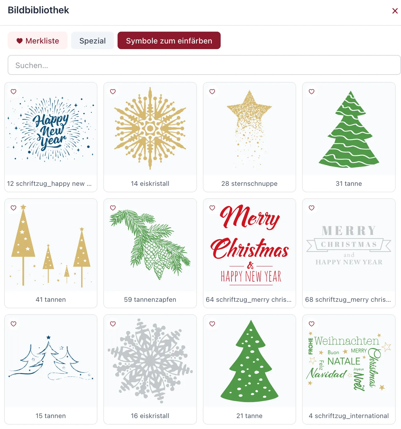 Weihnachts-Symbole und Dekore